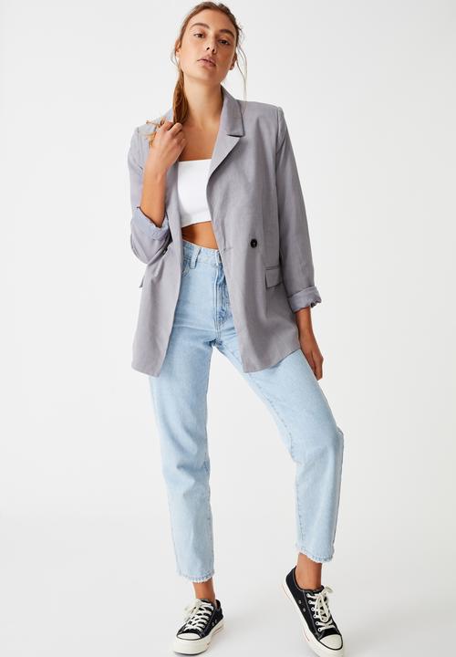 Cotton On - All day textured blazer - grey