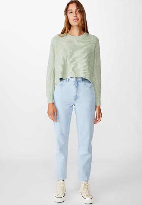 Cotton On - Archy cropped pullover - jade seafoam twist