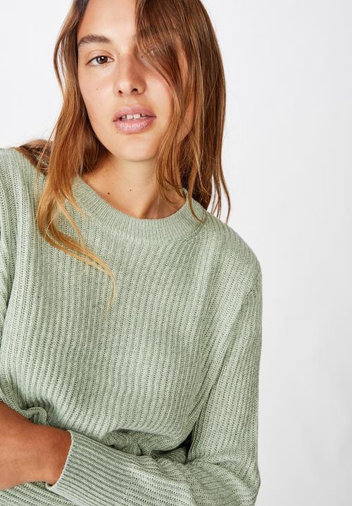 Cotton On - Archy cropped pullover - jade seafoam twist