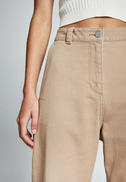 Cotton On - Cuffed wide leg pant - natural