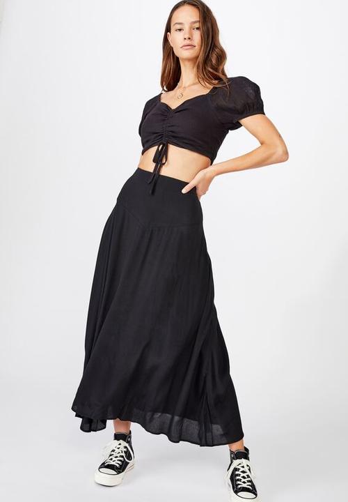 Cotton On - Florence midi skirt - black