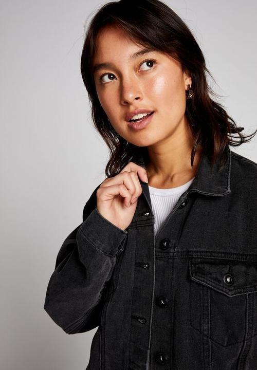 Cotton On - Not your boyfriends denim trucker jacket - washed black