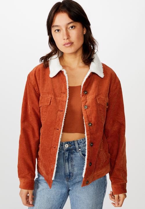 Cotton On - Sherpa cord trucker jacket - toasted nut