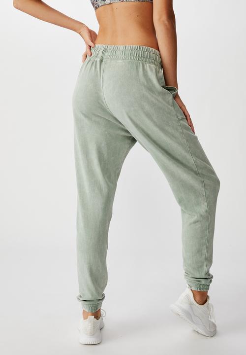 Cotton On - Washed gym trackpant - green