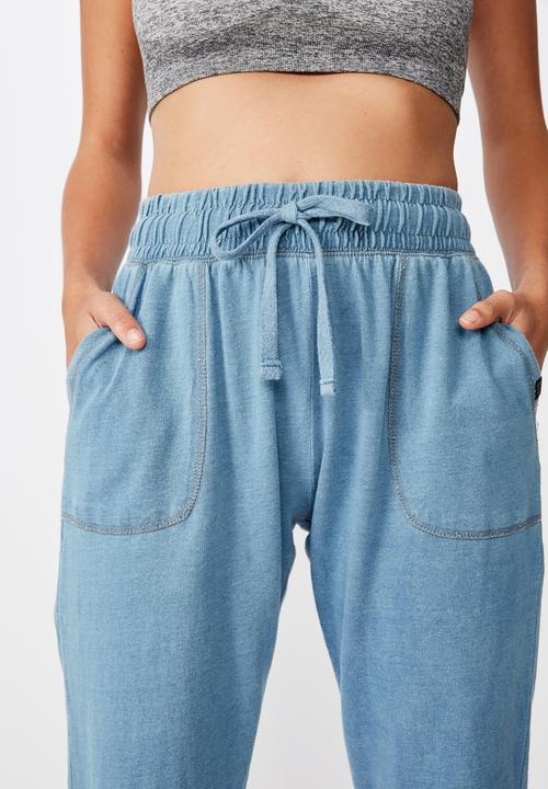 Cotton On - Washed gym trackpant - blue 