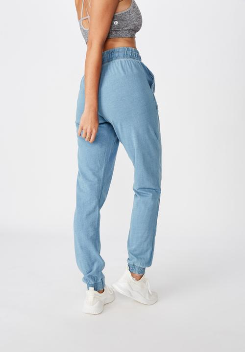 Cotton On - Washed gym trackpant - blue 