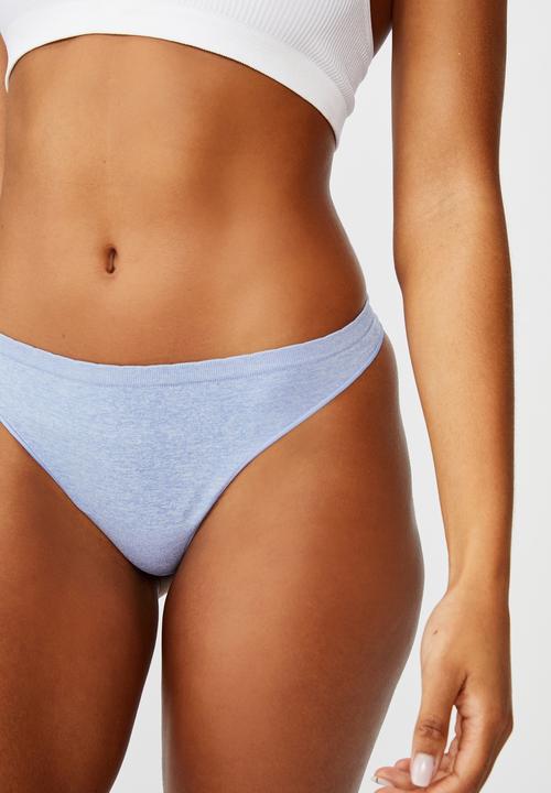 Cotton On - Seamfree scallop g-string brief - blue