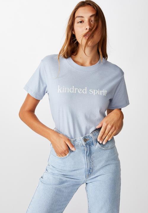 Cotton On - Classic slogan T-shirt kinder spirit - blue