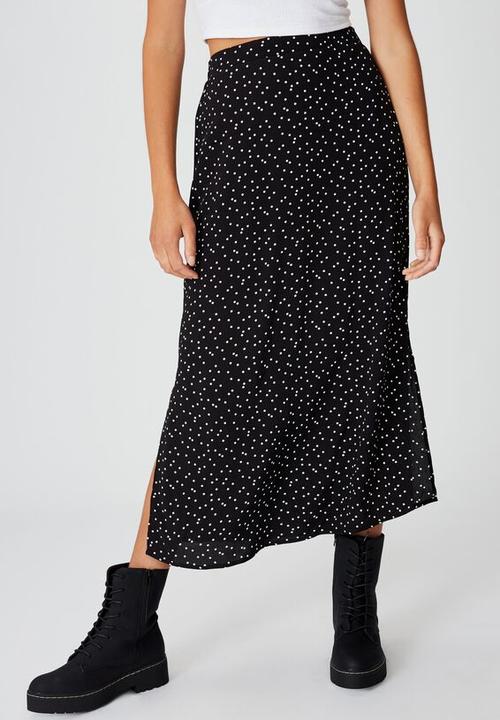 Cotton On - 90s slip skirt daisy spot - black