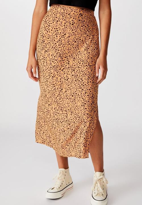 Cotton On - 90s slip skirt piper animal - biscuit