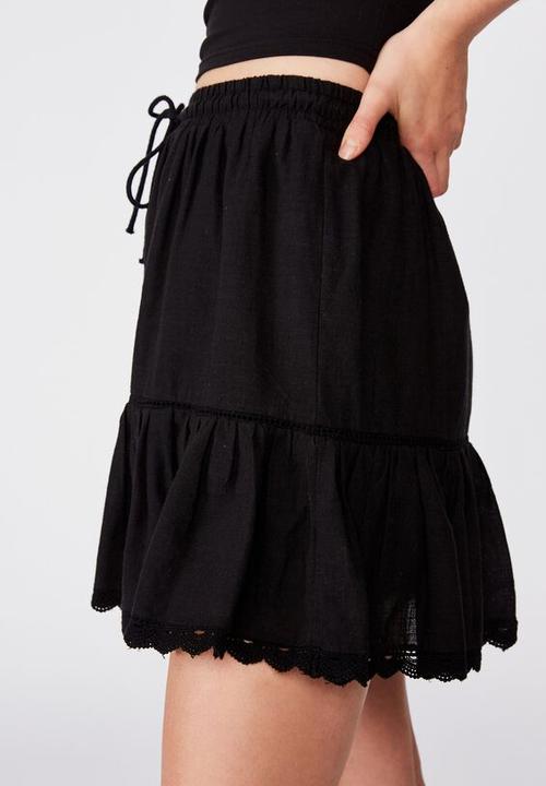 Cotton On - Chi trim mini skirt - black