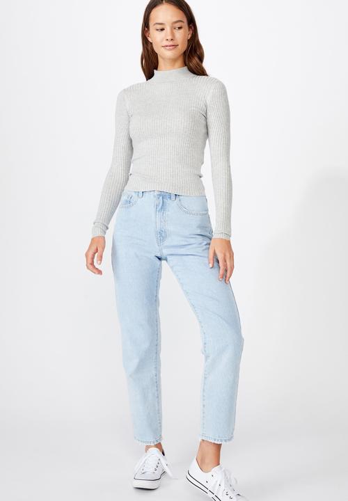 Cotton On - Quinny long sleeve  rib pullover - grey 