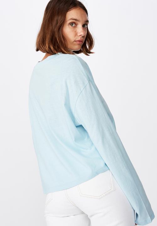 Cotton On - Relaxed fit graphic long sleeve sunshine diet - blue