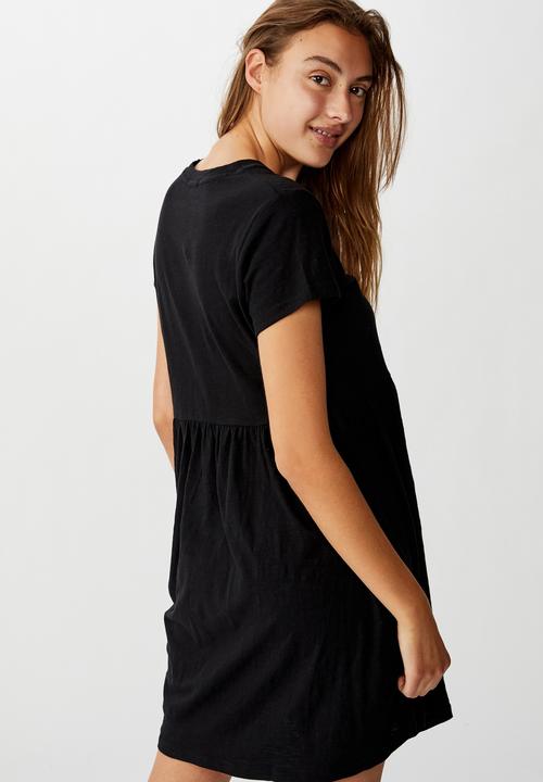 Cotton On - Tina babydoll T-shirt dress - black