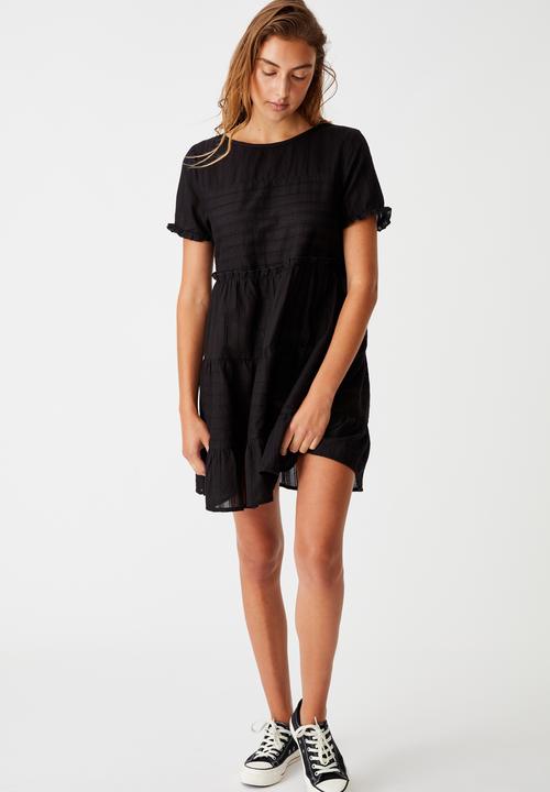 Cotton On - Woven Scarlet tiered mini dress - black