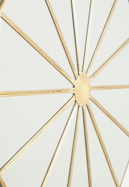 Sixth Floor - Compass hanging mirror - brass antique