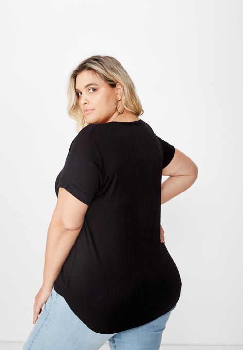 Cotton On - Curve Karly short sleeve tee - black