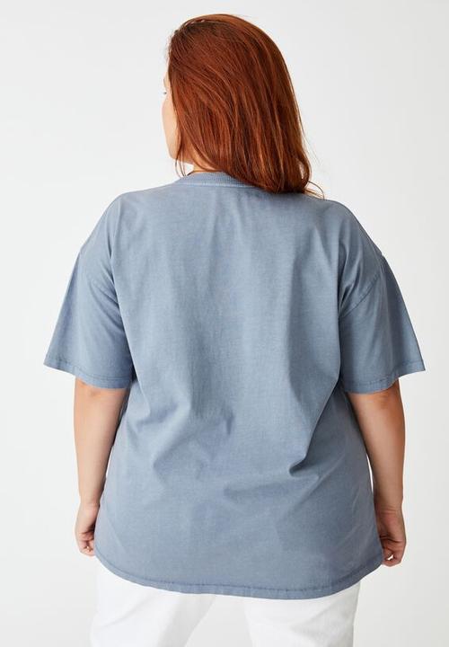 Cotton On - Curve the one boyfriend crew tee - washed folkstone grey