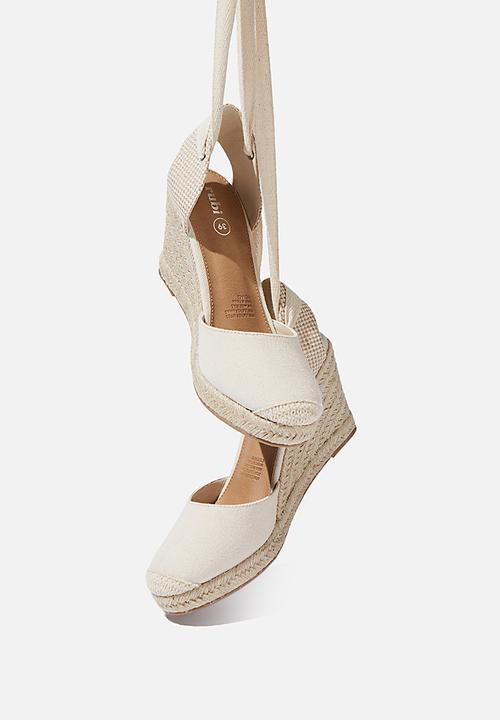 Cotton On - Jardan tie up espadrille wedge - stone