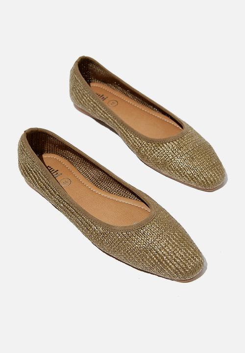 Cotton On - Essential Carina square toe ballet - khaki