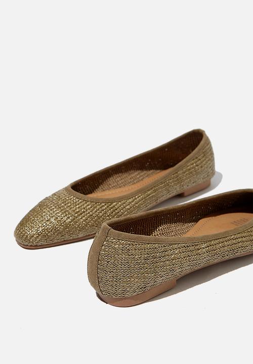 Cotton On - Essential Carina square toe ballet - khaki