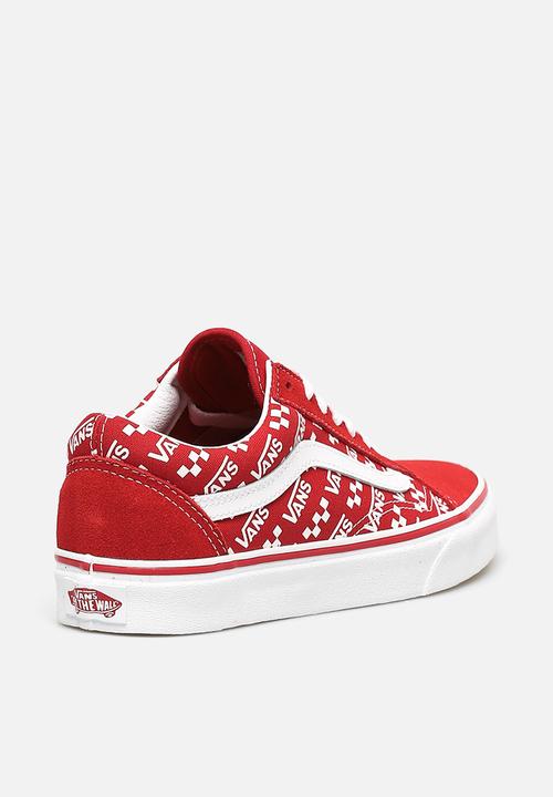 Vans - Old Skool (logo repeat) - racing red & true white