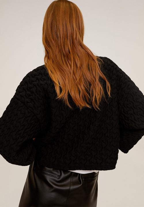 MANGO - Sweatshirt gofra - black