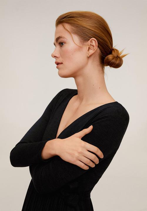 MANGO - Dress plical - black