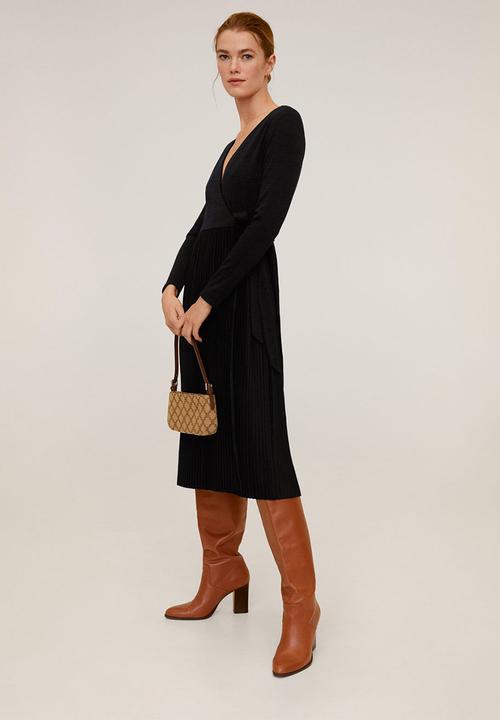 MANGO - Dress plical - black