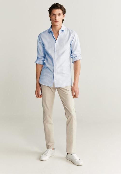 MANGO - Pacha shirt - light pastel blue