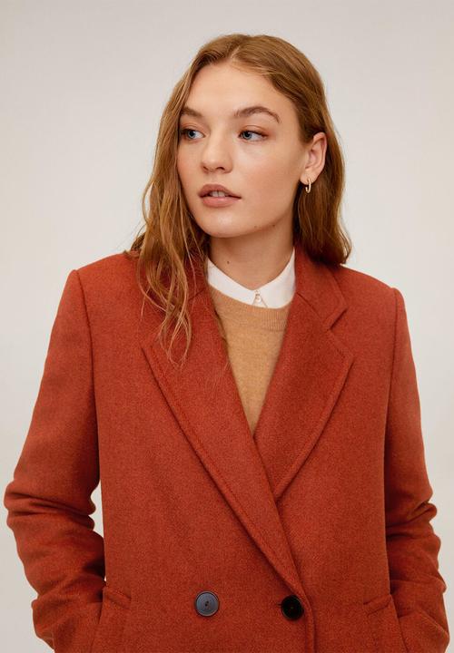 MANGO - Coat moore - orange