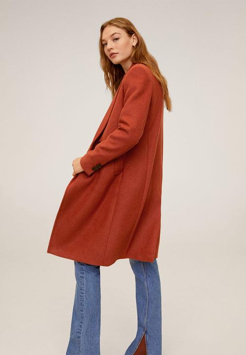 MANGO - Coat moore - orange