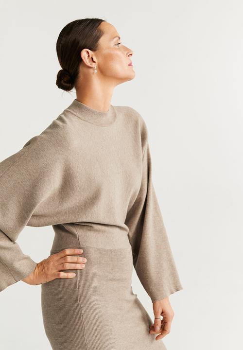 MANGO - Dress bomerang - beige