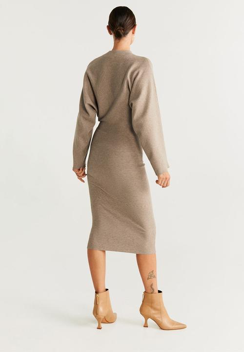 MANGO - Dress bomerang - beige