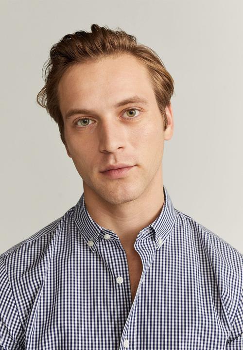MANGO - Vichy shirt - navy & white 