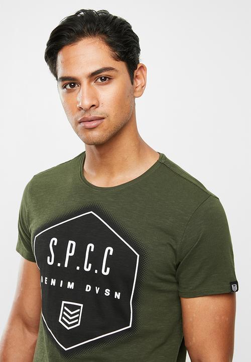 S.P.C.C - Bridge straight hem logo tee - vetivier