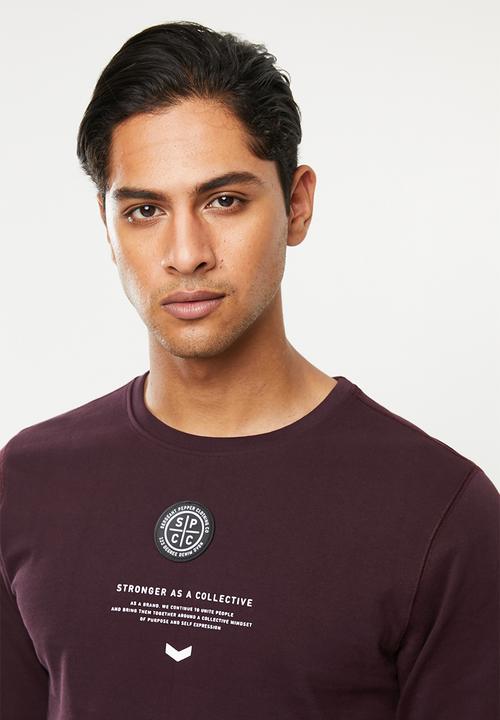 S.P.C.C - Garrett crew neck logo sweat - damson