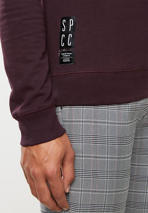 S.P.C.C - Garrett crew neck logo sweat - damson