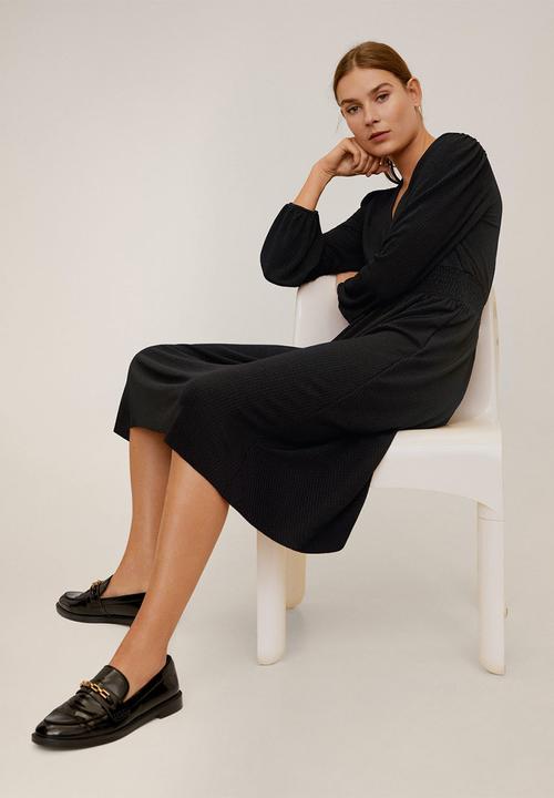 MANGO - Dress pluma - black