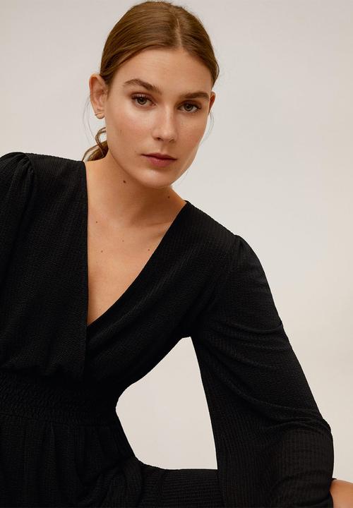 MANGO - Dress pluma - black