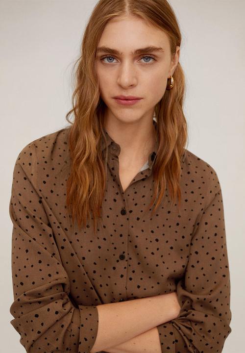 MANGO - Shirt nans - brown