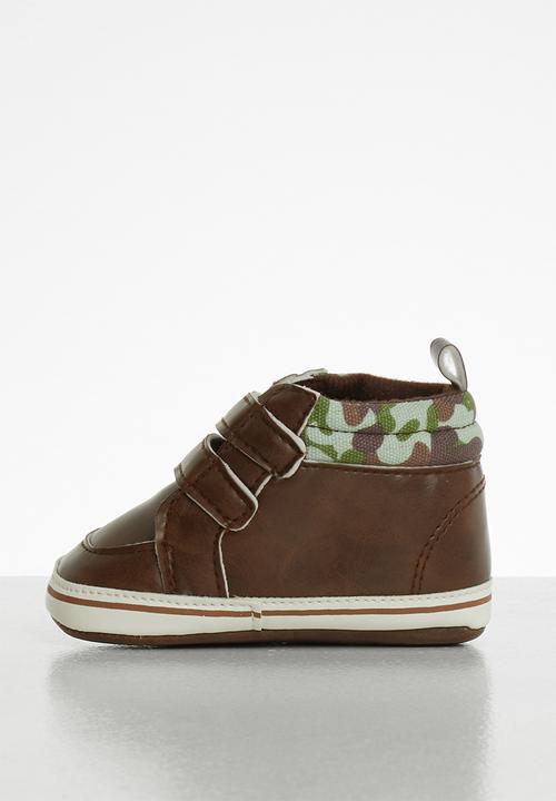 Pop Candy - Strap on camo booties - brown