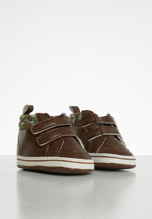 Pop Candy - Strap on camo booties - brown