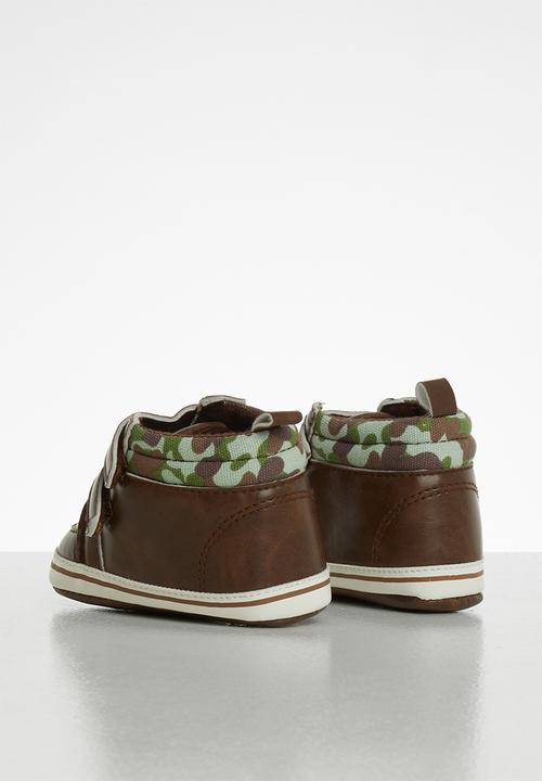 Pop Candy - Strap on camo booties - brown