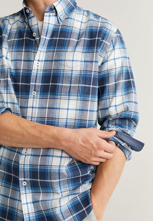 MANGO - Pad shirt - navy & white 
