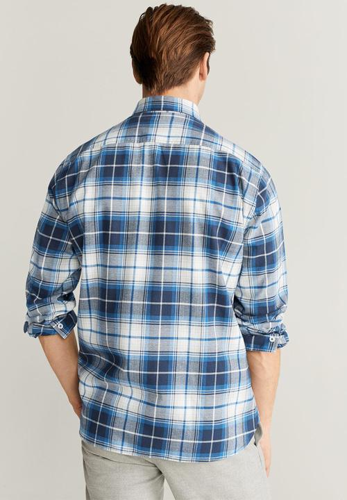 MANGO - Pad shirt - navy & white 