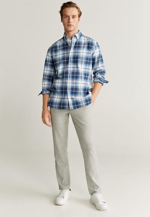 MANGO - Pad shirt - navy & white 