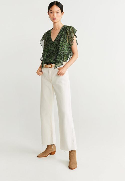 MANGO - Blouse leaf - green