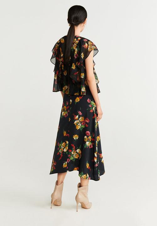 MANGO - Blouse leaf - black