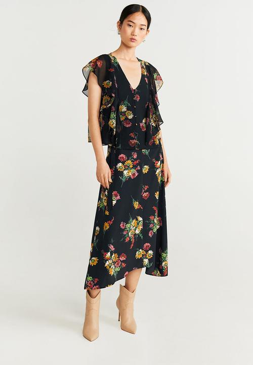 MANGO - Blouse leaf - black